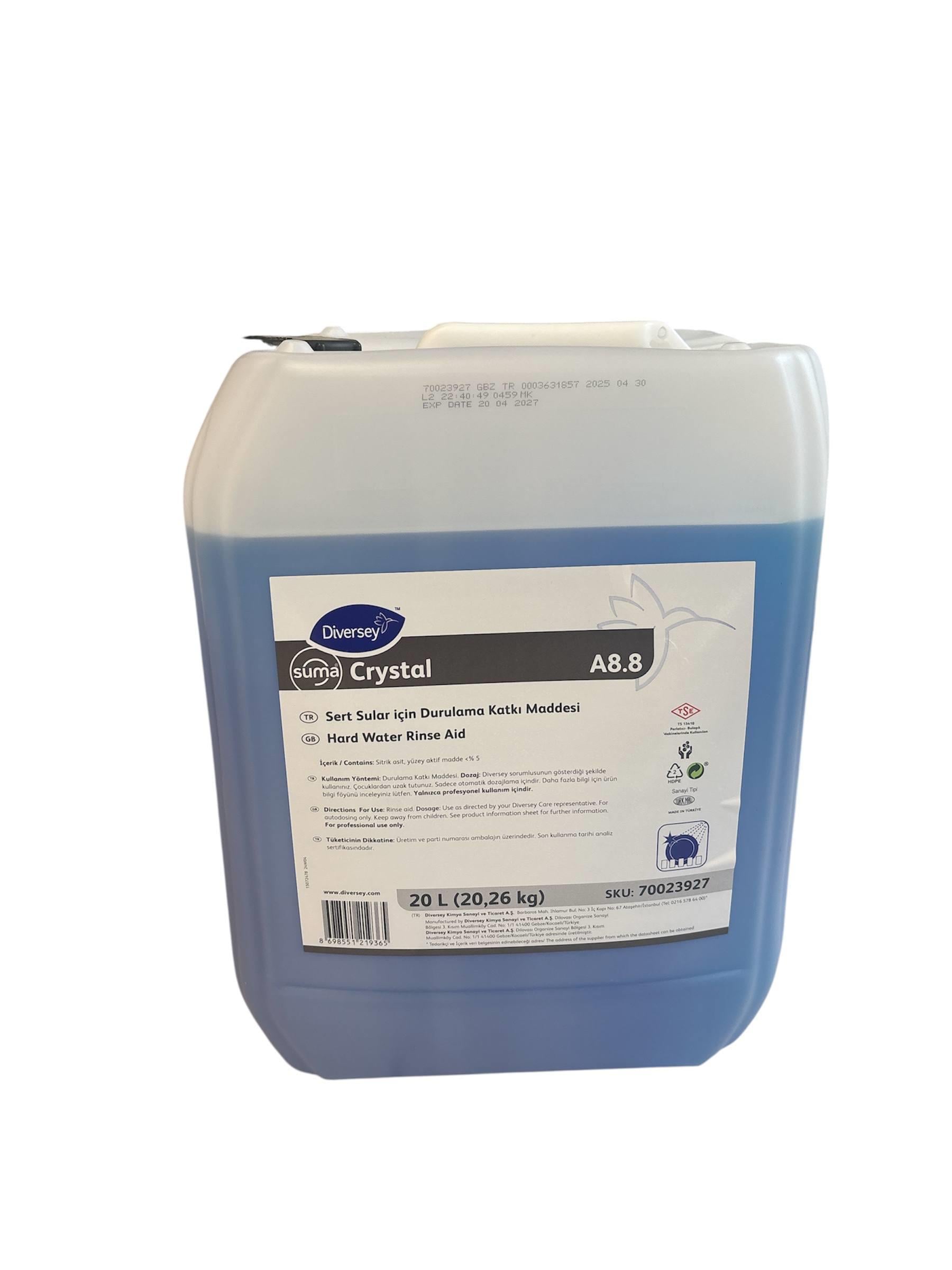 Diversey Suma Crystal A8.8 – Sert Su İçin Durulama Katkı Maddesi 20 L