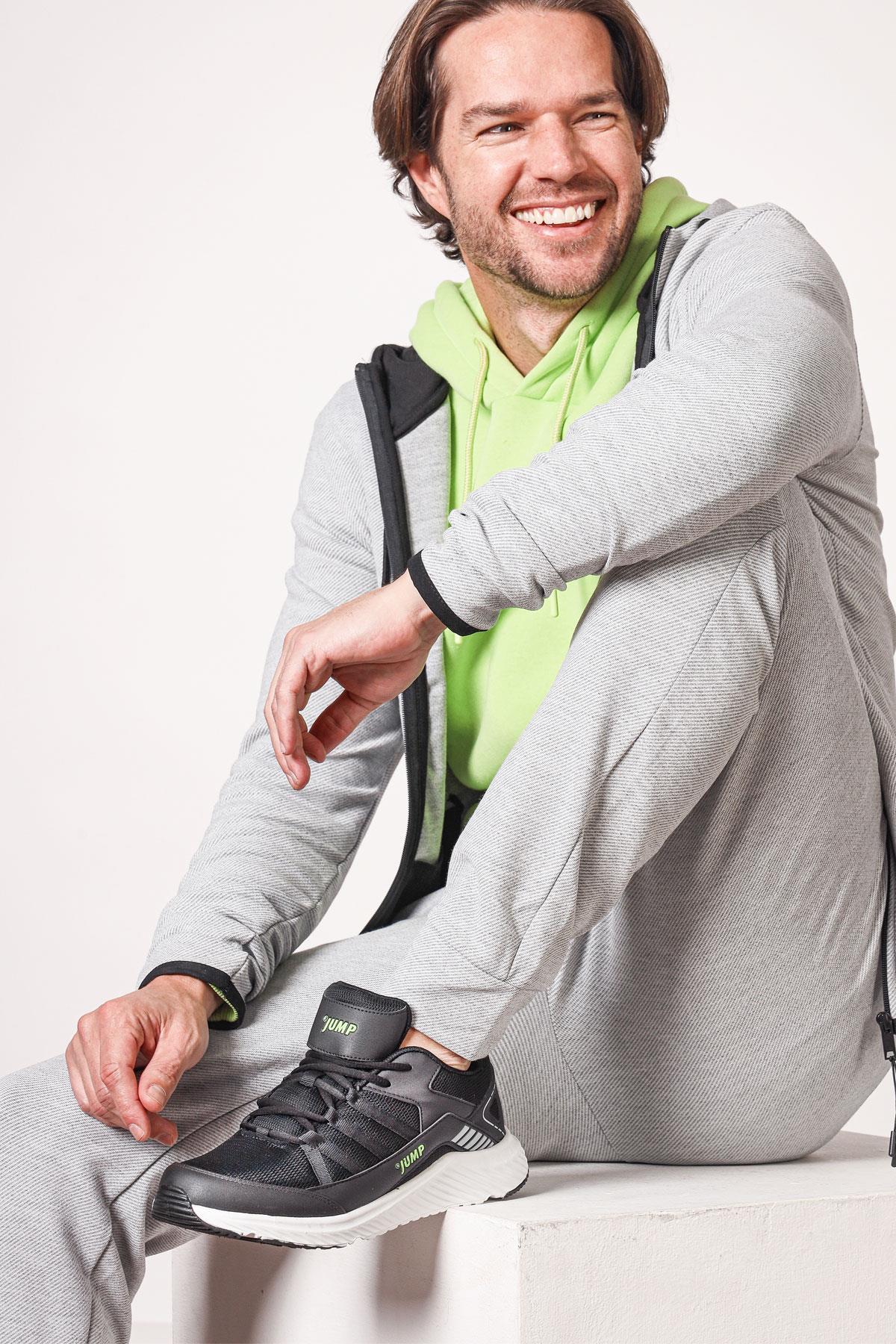 24865 Siyah - Neon Yeşil Erkek Sneaker Günlük Spor Ayakkabı