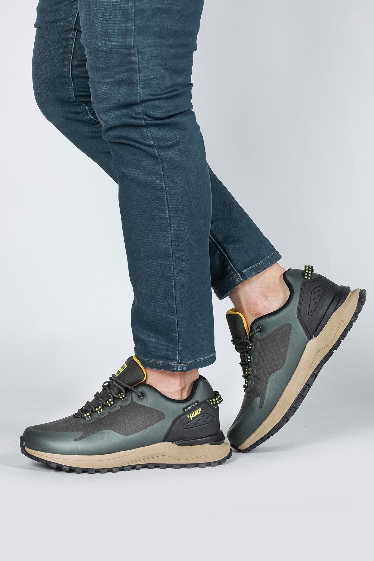 29651 Yeşil - Siyah Erkek Su Geçirmez Outdoor Sneaker Spor Ayakkabı