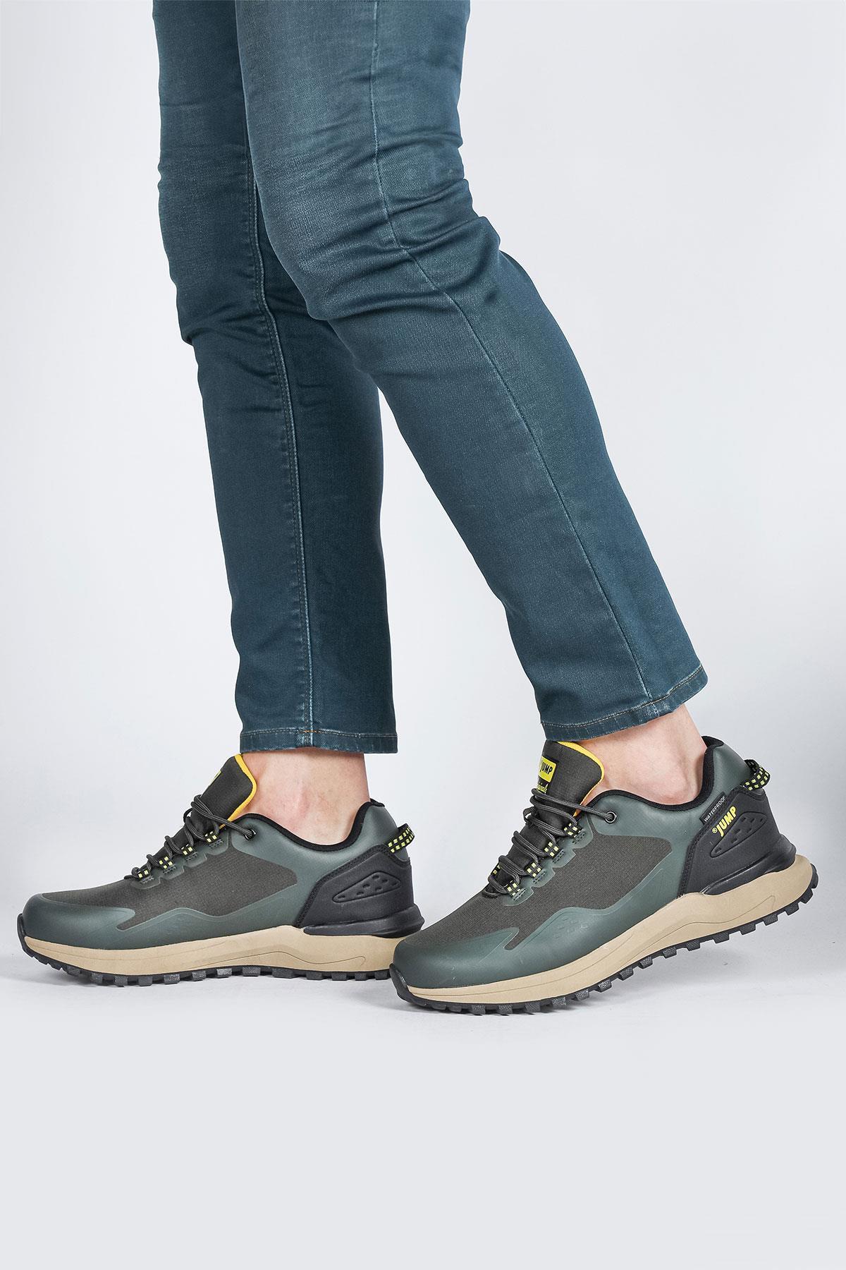 29651 Yeşil - Siyah Erkek Su Geçirmez Outdoor Sneaker Spor Ayakkabı