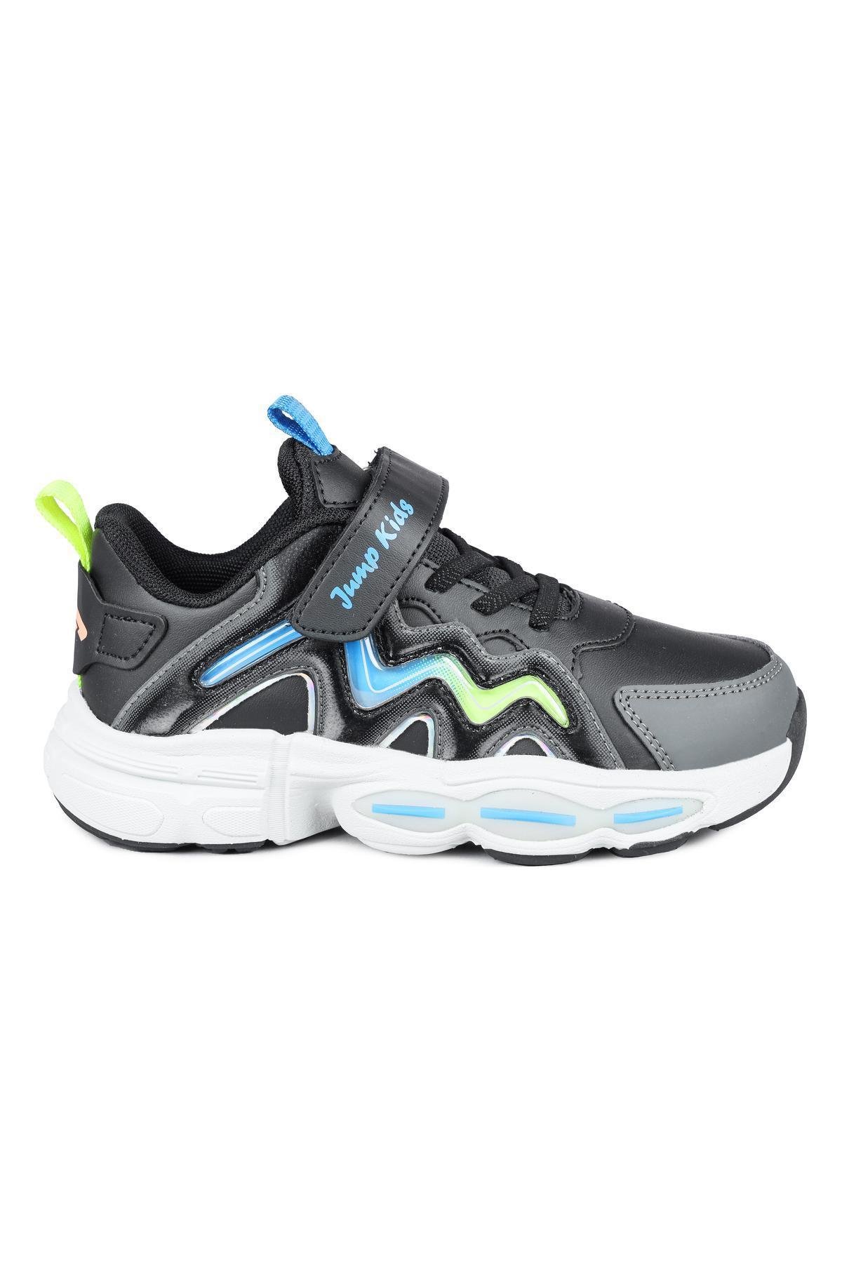 31098 Siyah - Mavi Sneaker Çocuk Spor Ayakkabı