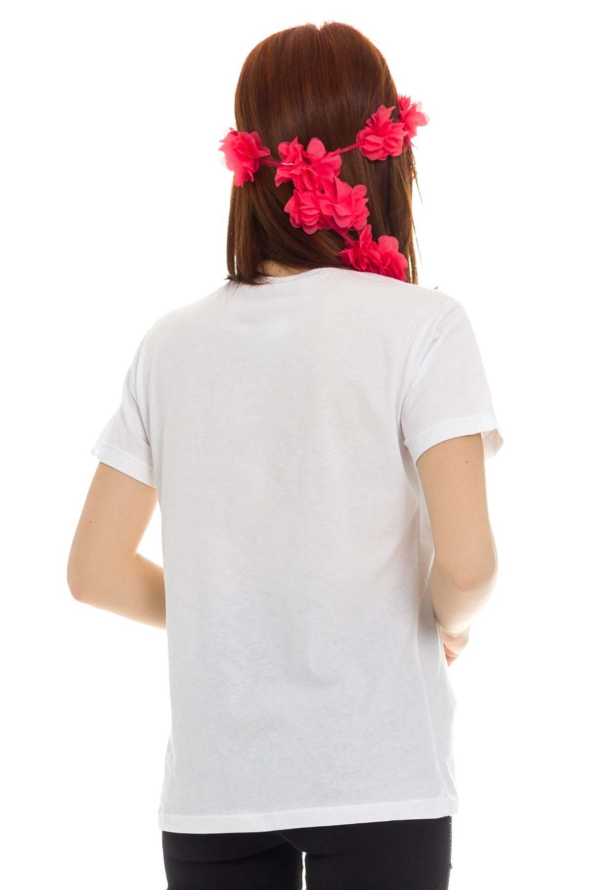 3 Boyutlu Çiçekli Kadın T-Shirt
