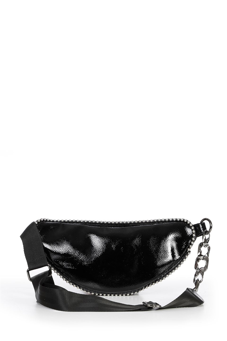 Black patent leather fanny pack deals