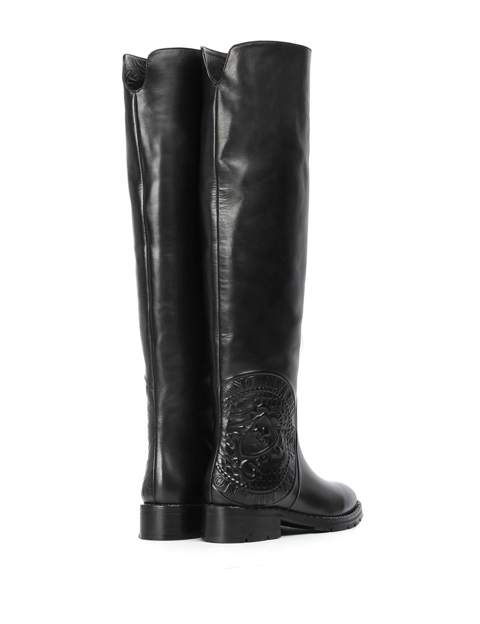 Milano Women's High Boot Black Leather - İLVİ