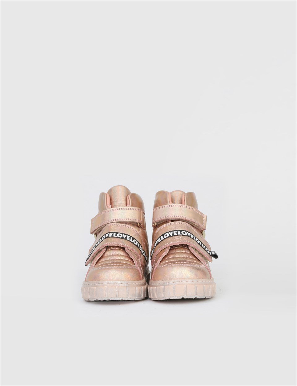 Sonie Powder Pink Leather Girls' Sneaker - İLVİ