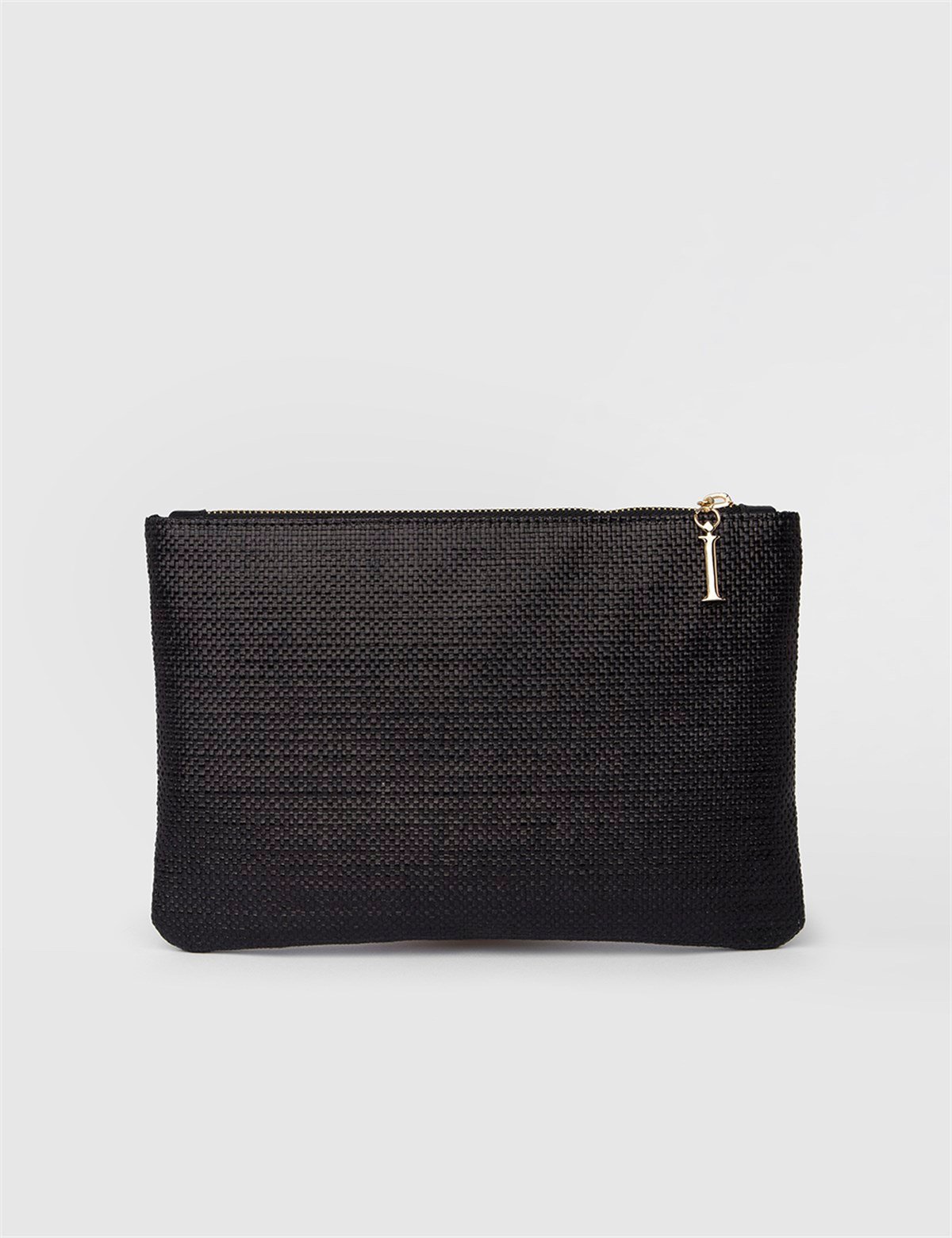 Black straw clutch bag sales