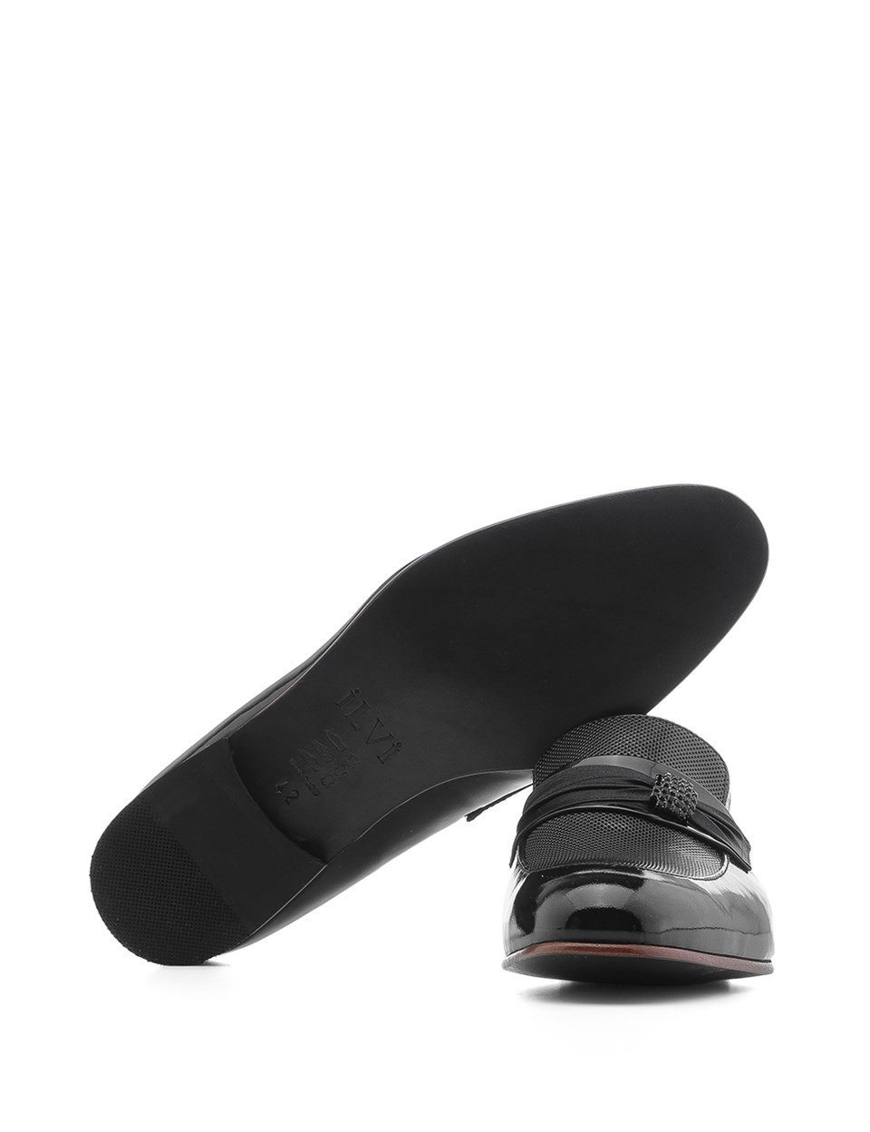 Wings Black Patent Leather Men's Loafer - İLVİ