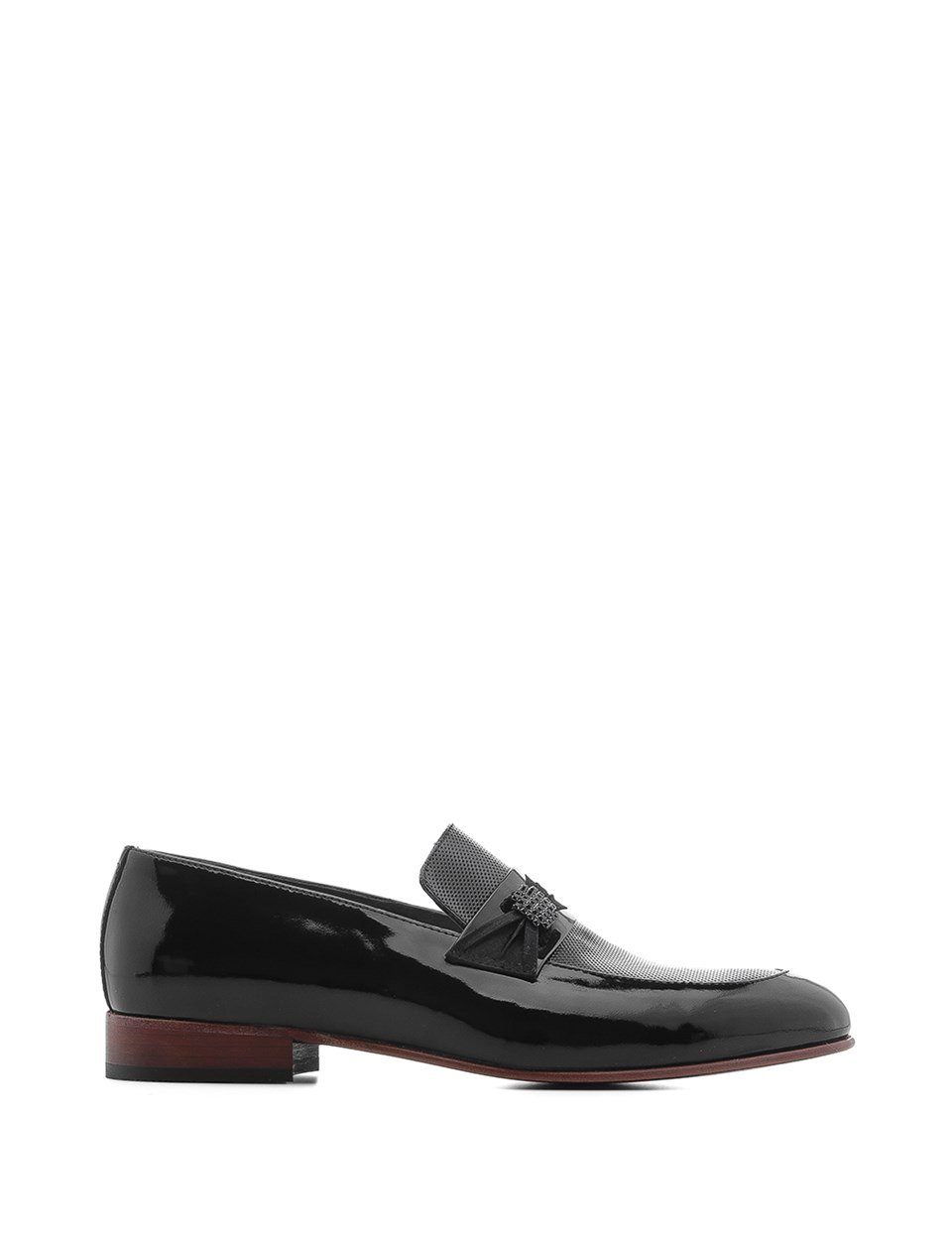 Wings Black Patent Leather Men's Loafer - İLVİ