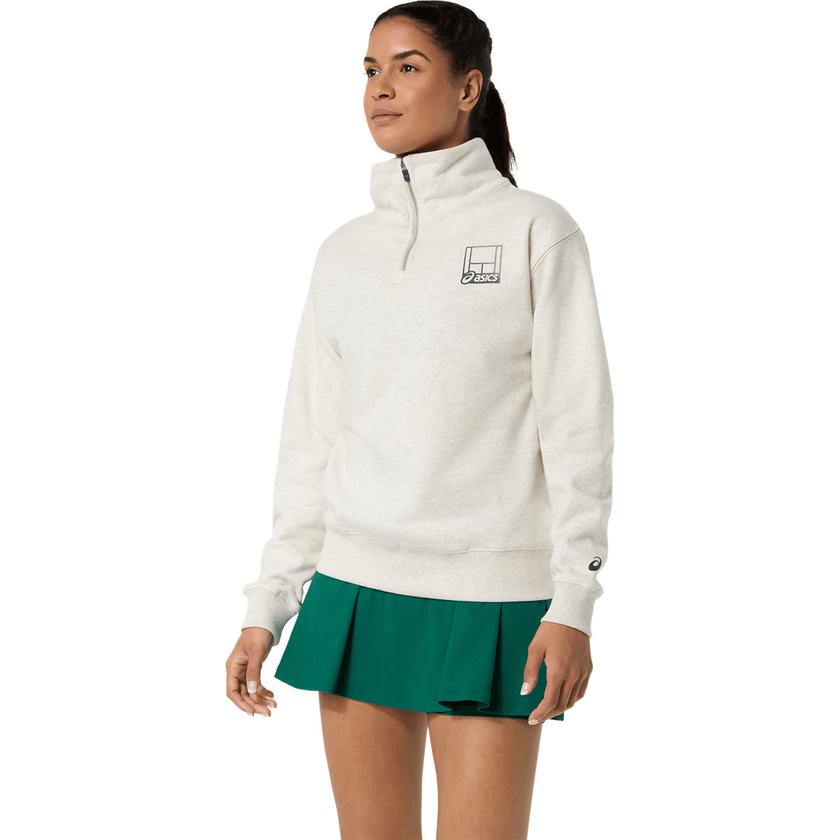 Ha① COURT CORE GRAPHIC HALF ZIP SWEATSHIRT
