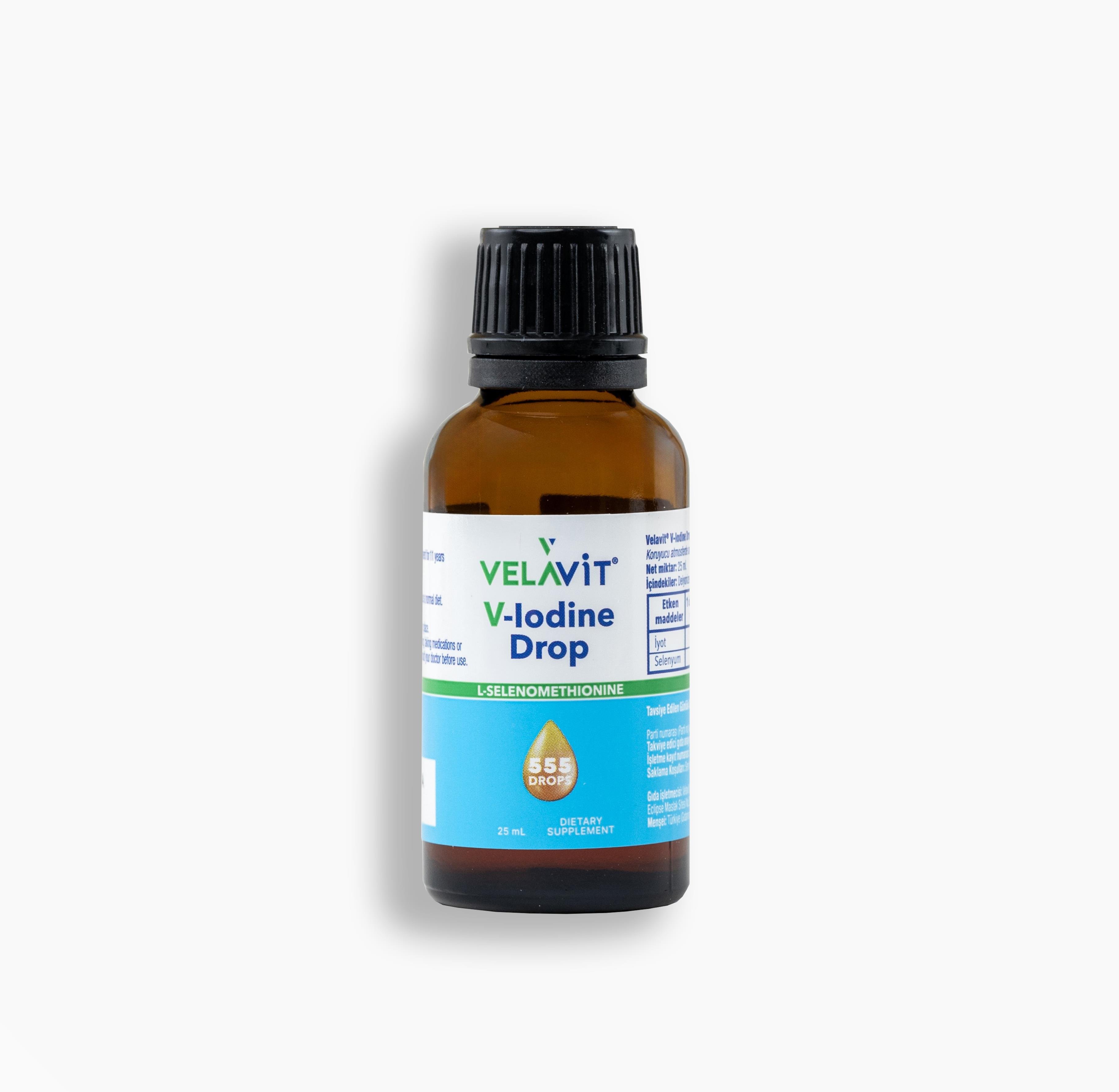 V-Iodine Drop - İyot ve Selenyum İçeren Damla - 25ml | Velavit