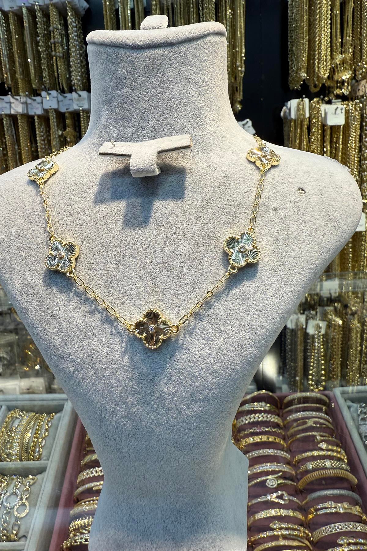 14 K 5li Yonca Kolye - Rüzgar Accessories