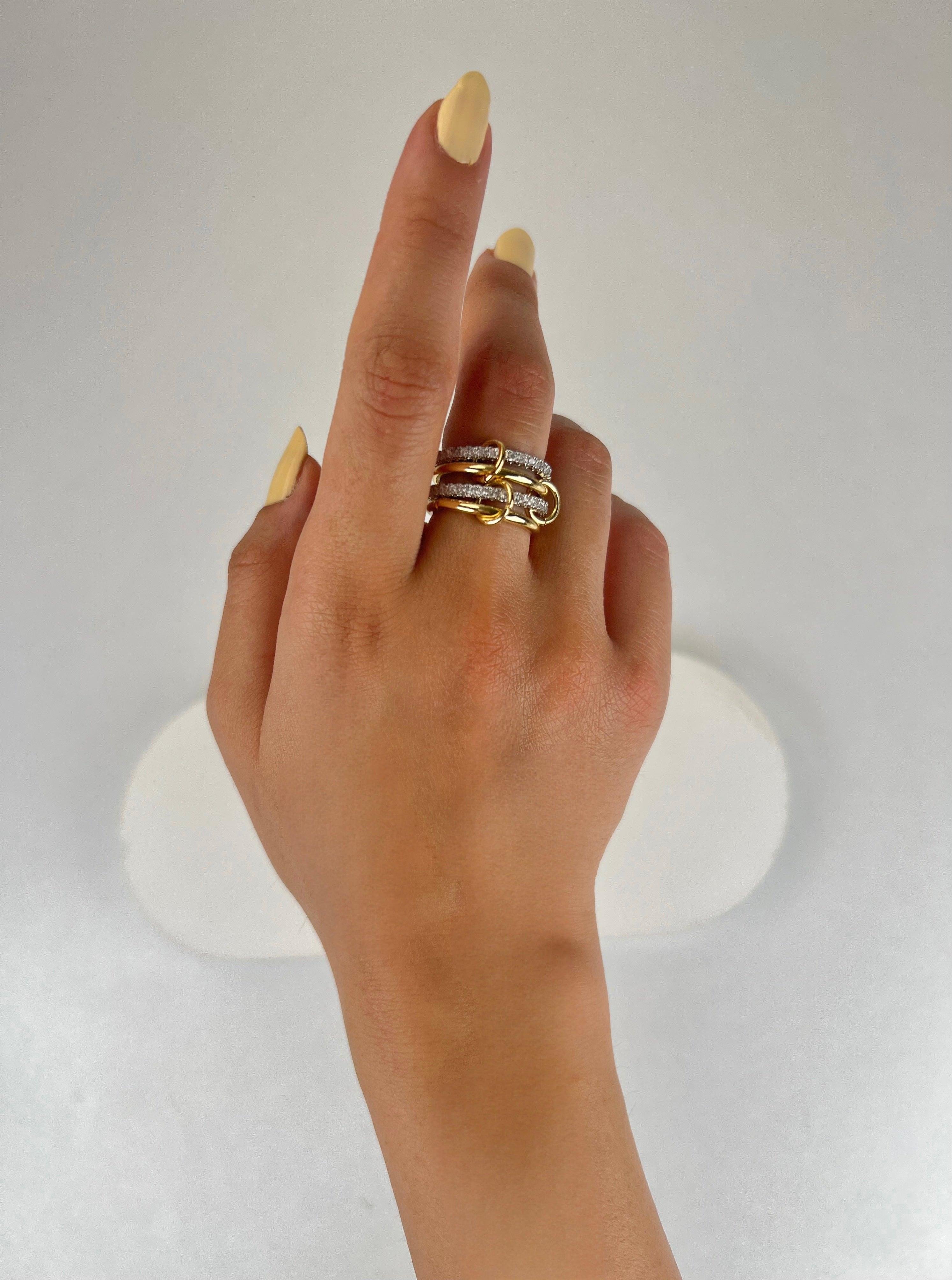 Özel Seri Spinelli Dört Halka Gümüş Yüzük | KİUSS