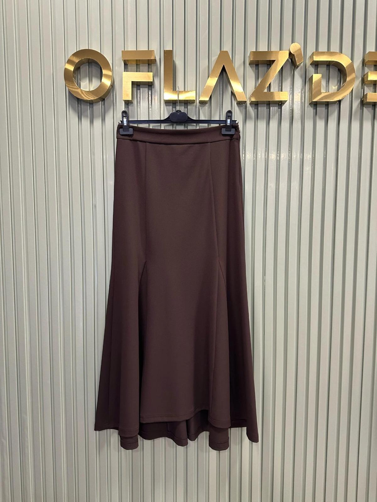 SENTEZ LENA ÜÇGEN PARÇALI ETEK KAHVERENGİ SZ-5458