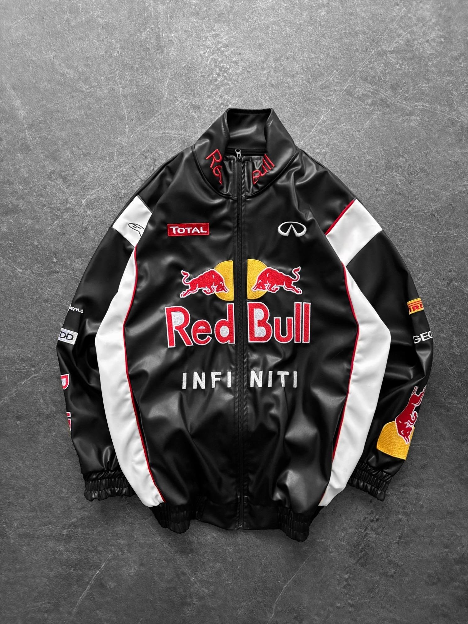 baggy_butik / Siyah Redbull Deri Ceket / Ceket