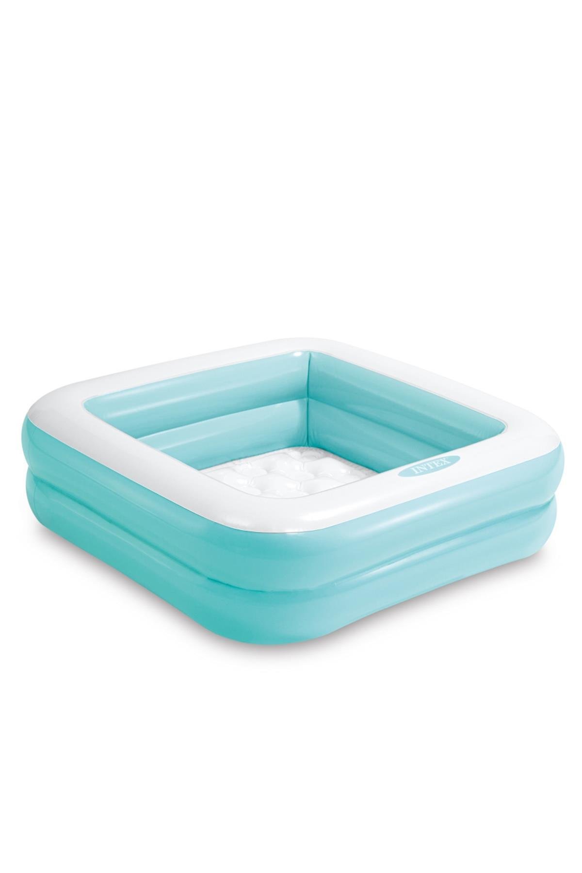 うみページ Intex 57100 Şişme Tabanlı Mavi Kare Bebek Havuzu (86x86 cm
