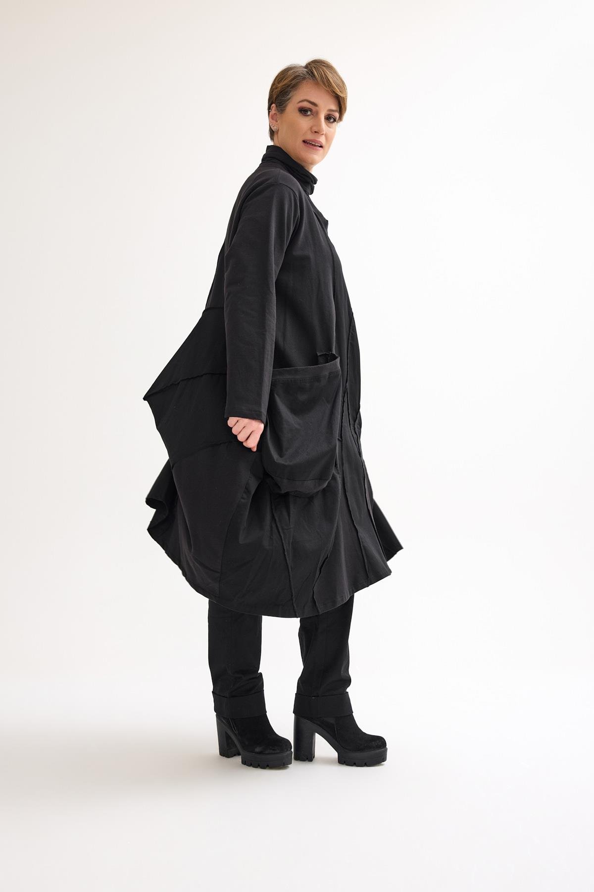 Black Oversize Cotton Jacket | Zilberman