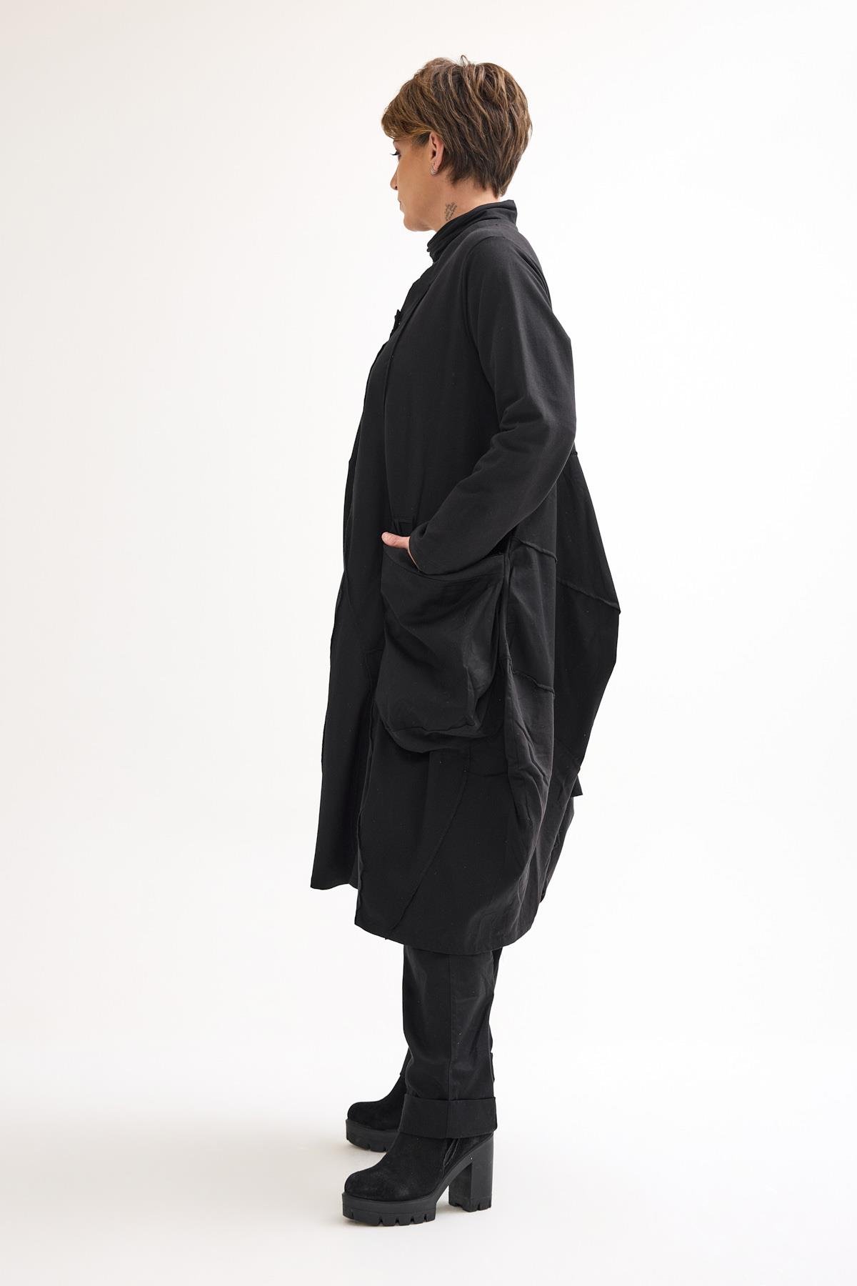 Black Oversize Cotton Jacket | Zilberman