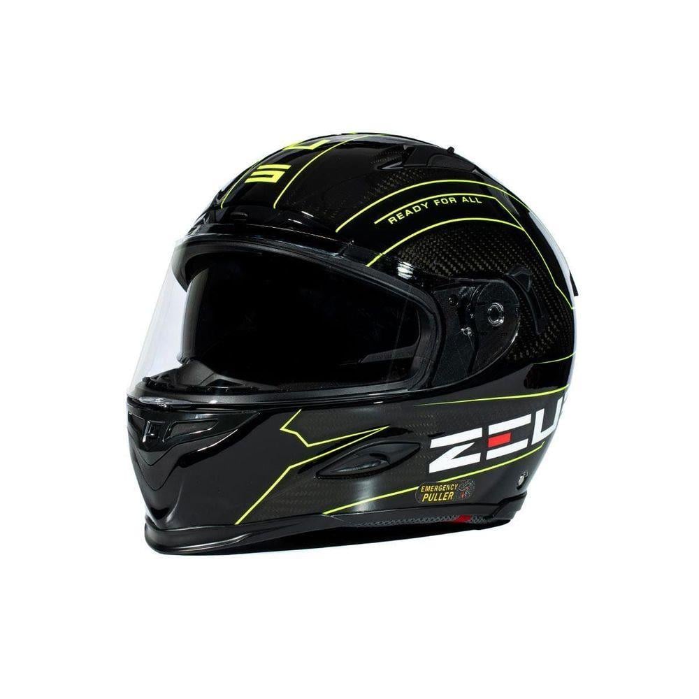Zeus ZS-1800B Carbon Motosiklet Kaskı AM8 Fluo Yellow | Hafif ve
