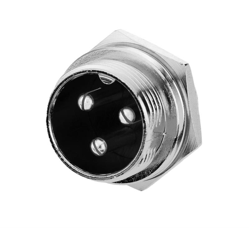 GX-16 3 Pin 16mm Mike Konnektör Erkek | Uygun Fiyat ve Aynı Gün