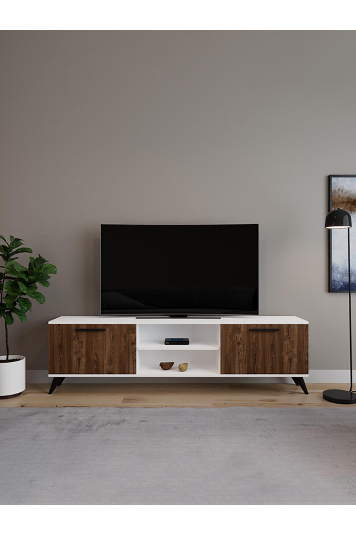 Monaco Düşer Kapaklı Tv Ünitesi 2 Kapaklı 180 cm - Atlantik Çam
