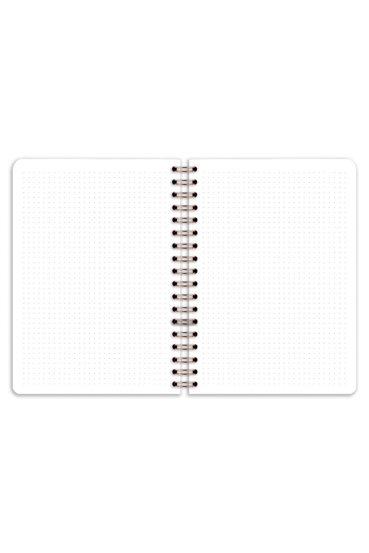 Matt Notebook B5 17x24 cm Spiralli Lastikli Noktalı Tarihsiz Not