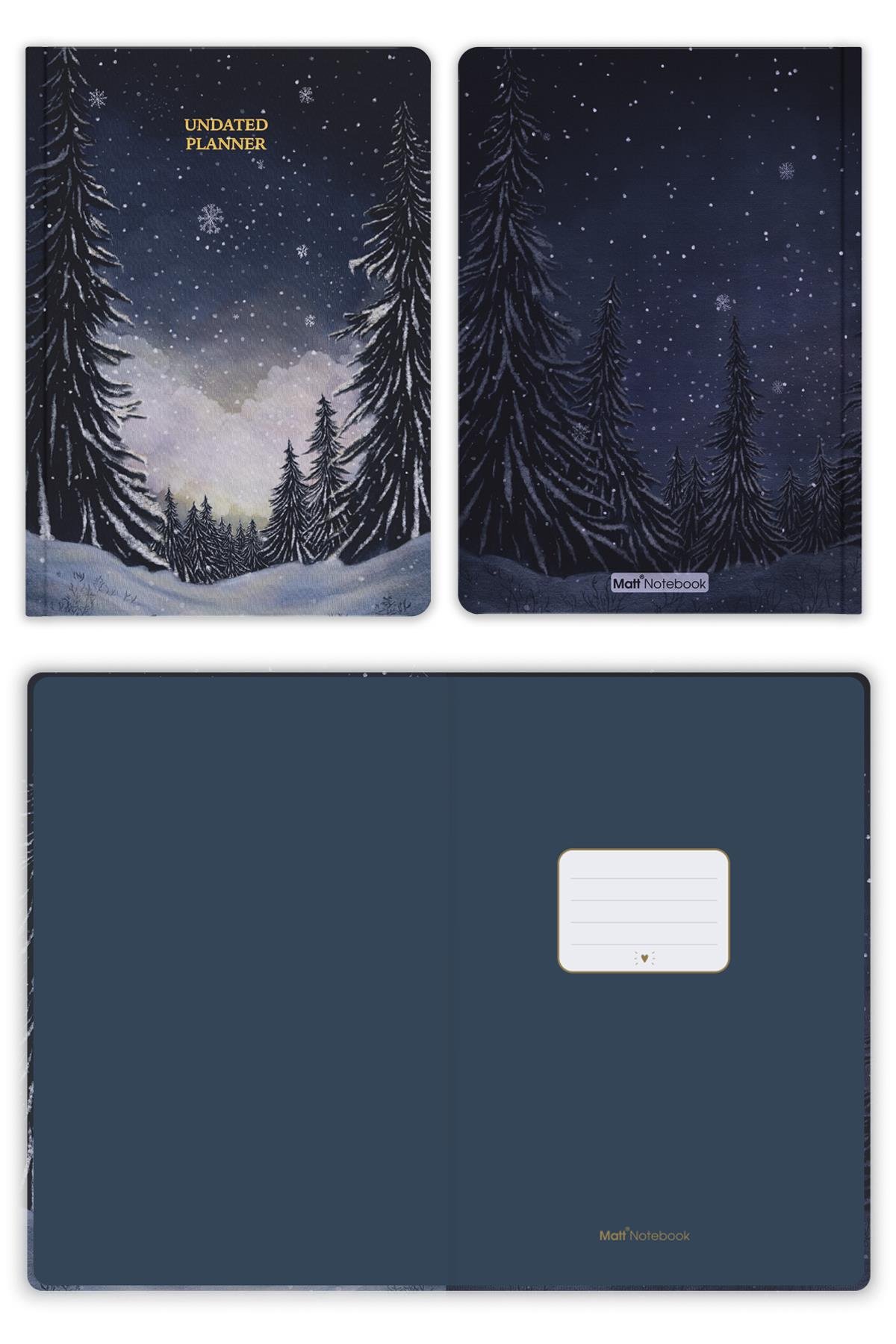 Matt Notebook Premium Edition A5 15x21 cm Keten Baskılı Süresiz