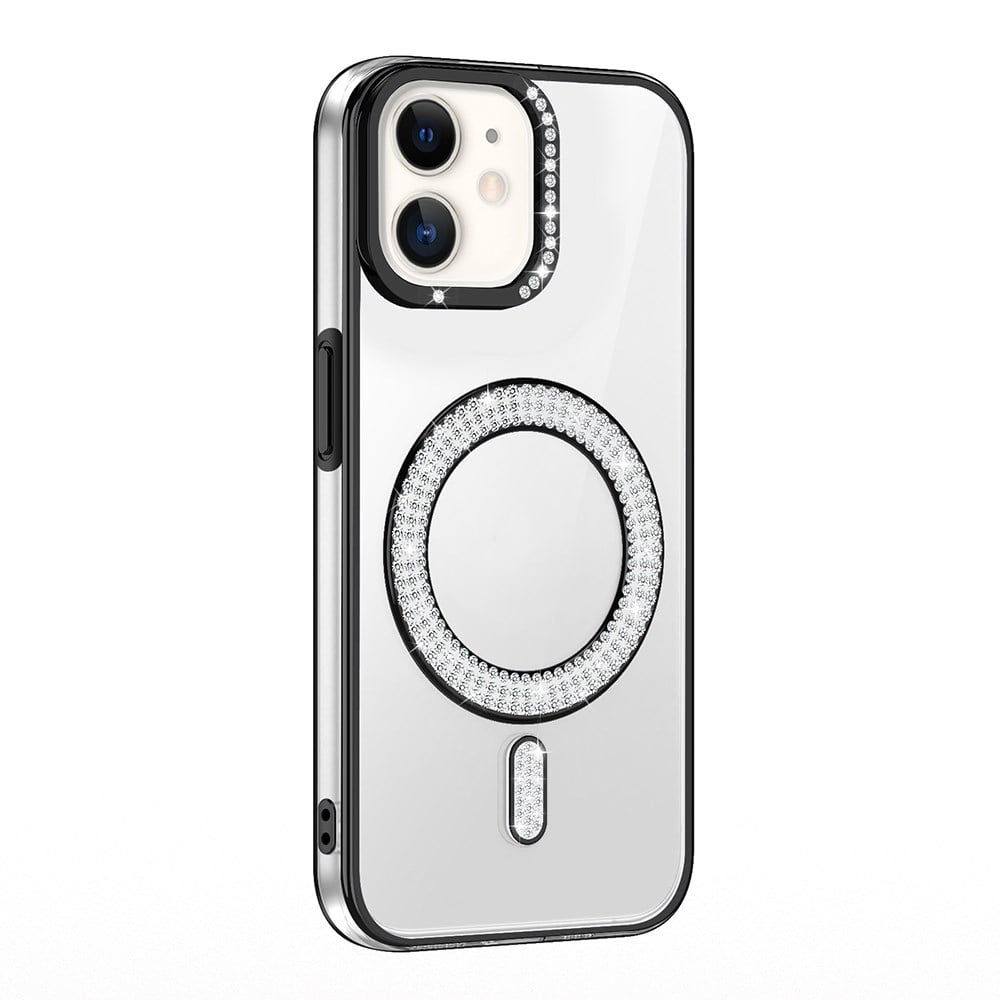 Apple iPhone 11 Kılıf Pırlanta Taş Tasarımlı M-safe Şarj Özellikli