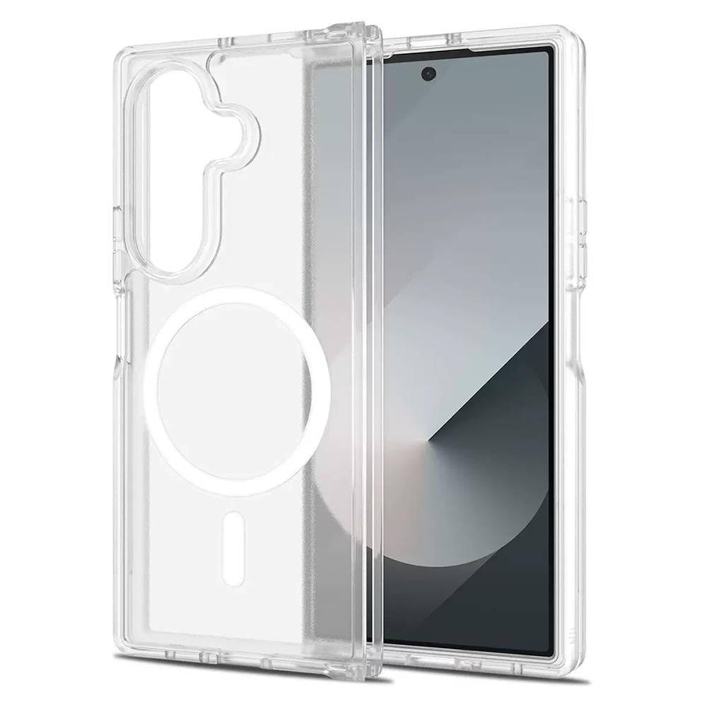 Galaxy Z Fold 7 Kılıf M-safe Şarj Özellikli Şeffaf Sert PC Zore Embos Kapak