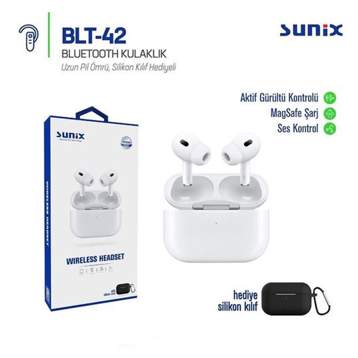 Sunix Blt-42 Bluetooth Kulaklık (Airpods Pro2 Benzeri A Kalite) | Mobicaps