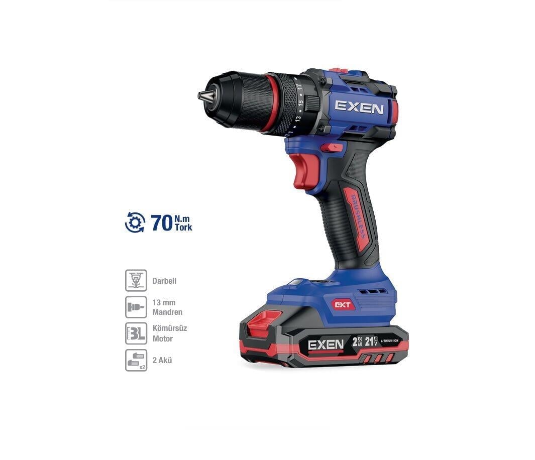 alexiastam 【Josephin】Energy S EXEN EN 272 DS 21 V. 2 AH. 70 NM. KÖMÜRSÜZ DARBELİ ŞARJLI MATKAP