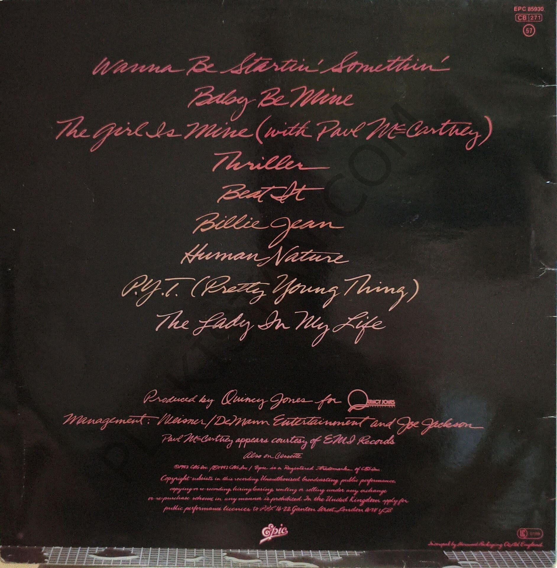 MICHAEL JACKSON - THRILLER ( Dönem Baskı ) LP PLAK | Plakistan