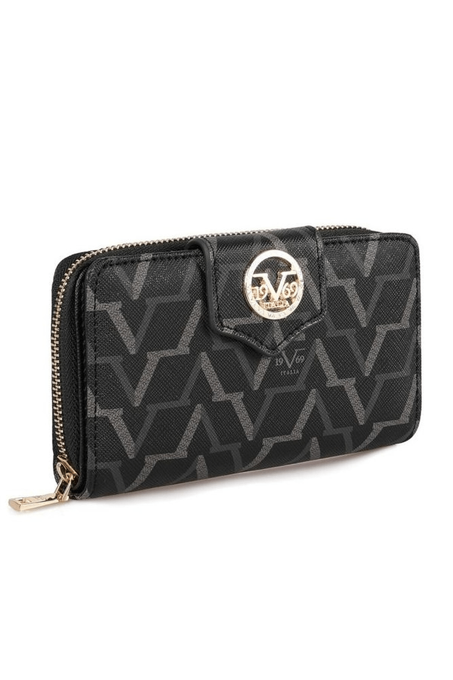 19V69 ITALIA Monogram Kadın Portföy & Clutch Çanta Siyah | 4194