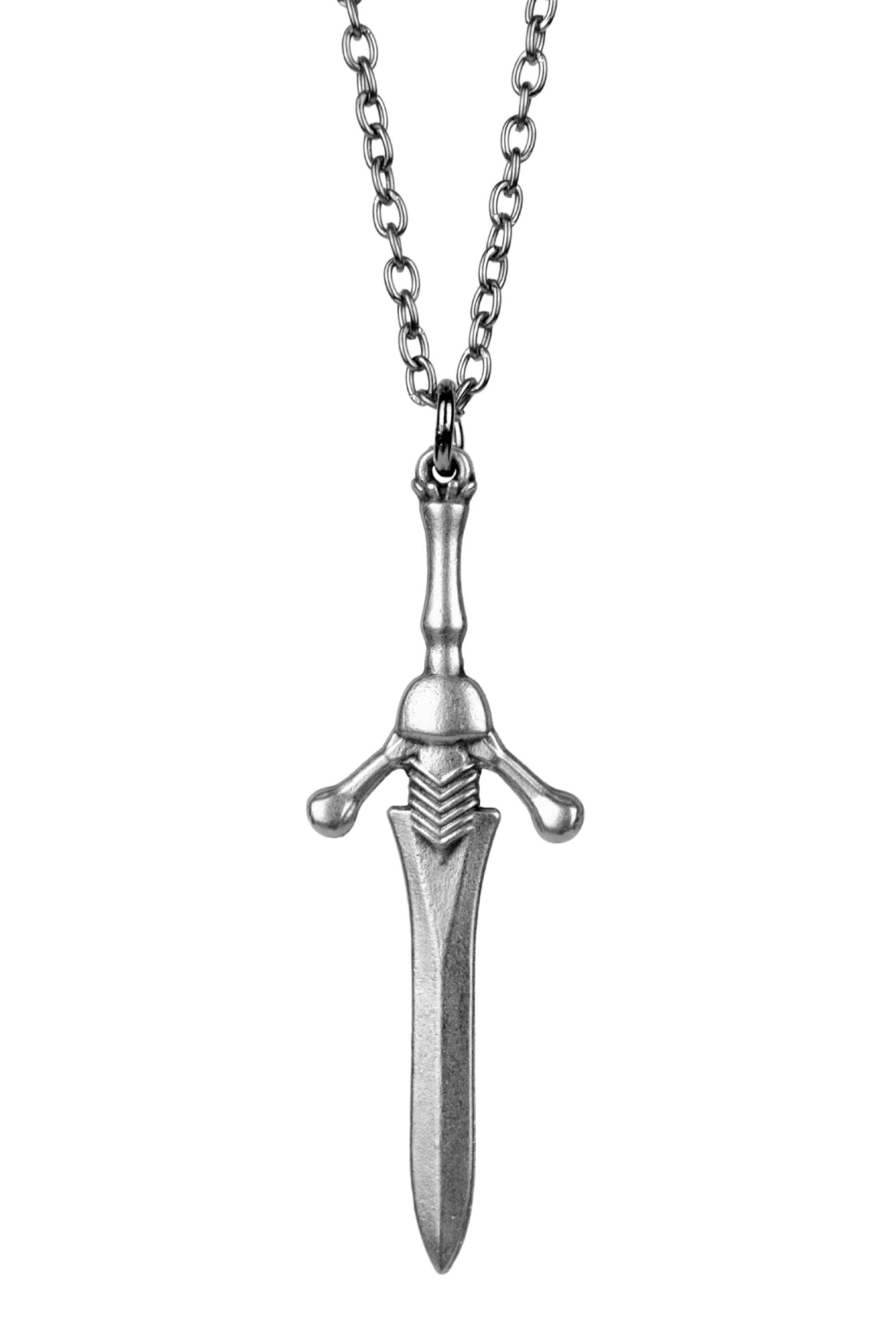 Devil May Cry Dante Kılıç Kolye Erkek Kadın Antik Gümüş Kaplama 60 cm Zincir