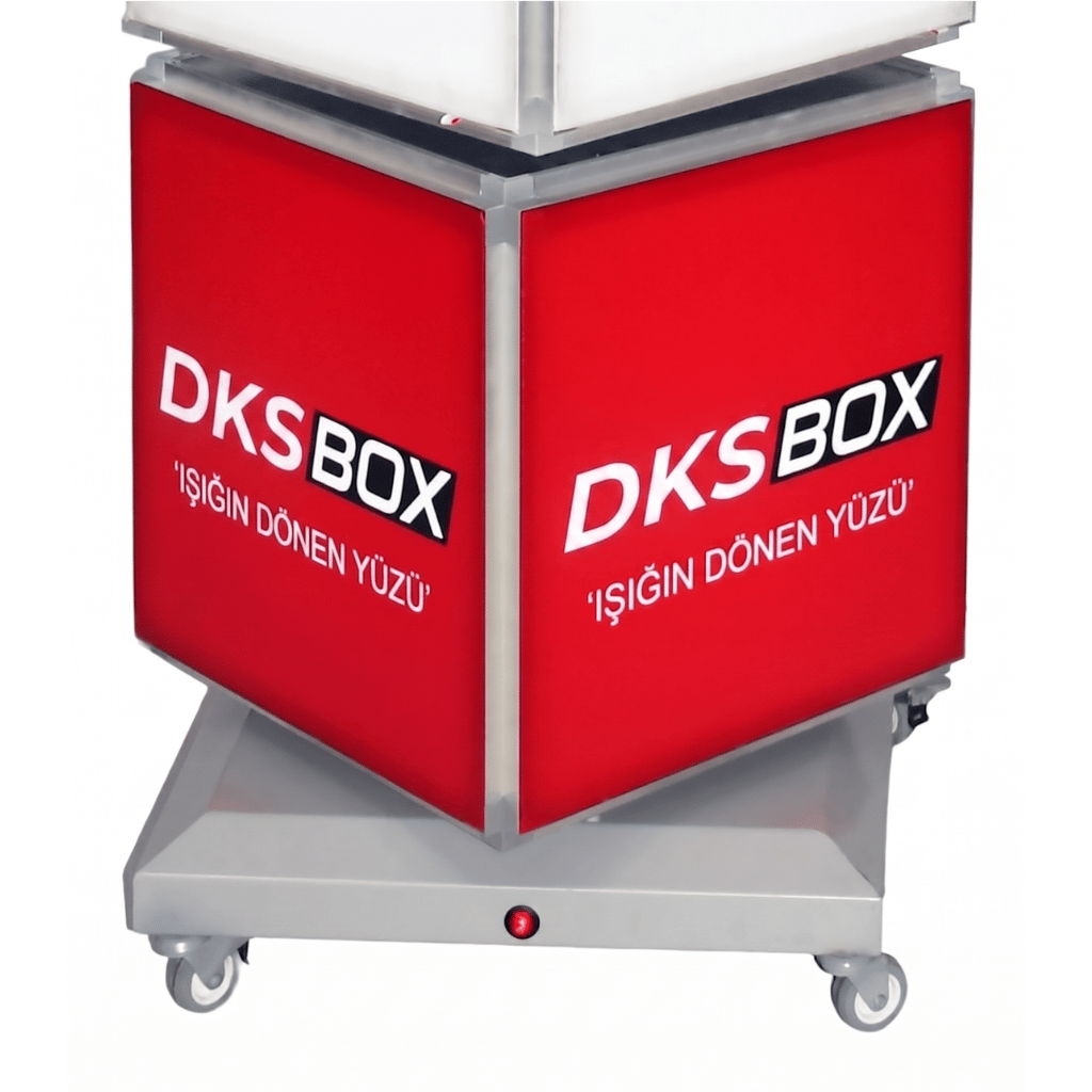 DKS RS416 Işıklı 360° Dönen Tabela Lightbox 4 Katlı 32x160cm | Dijipa