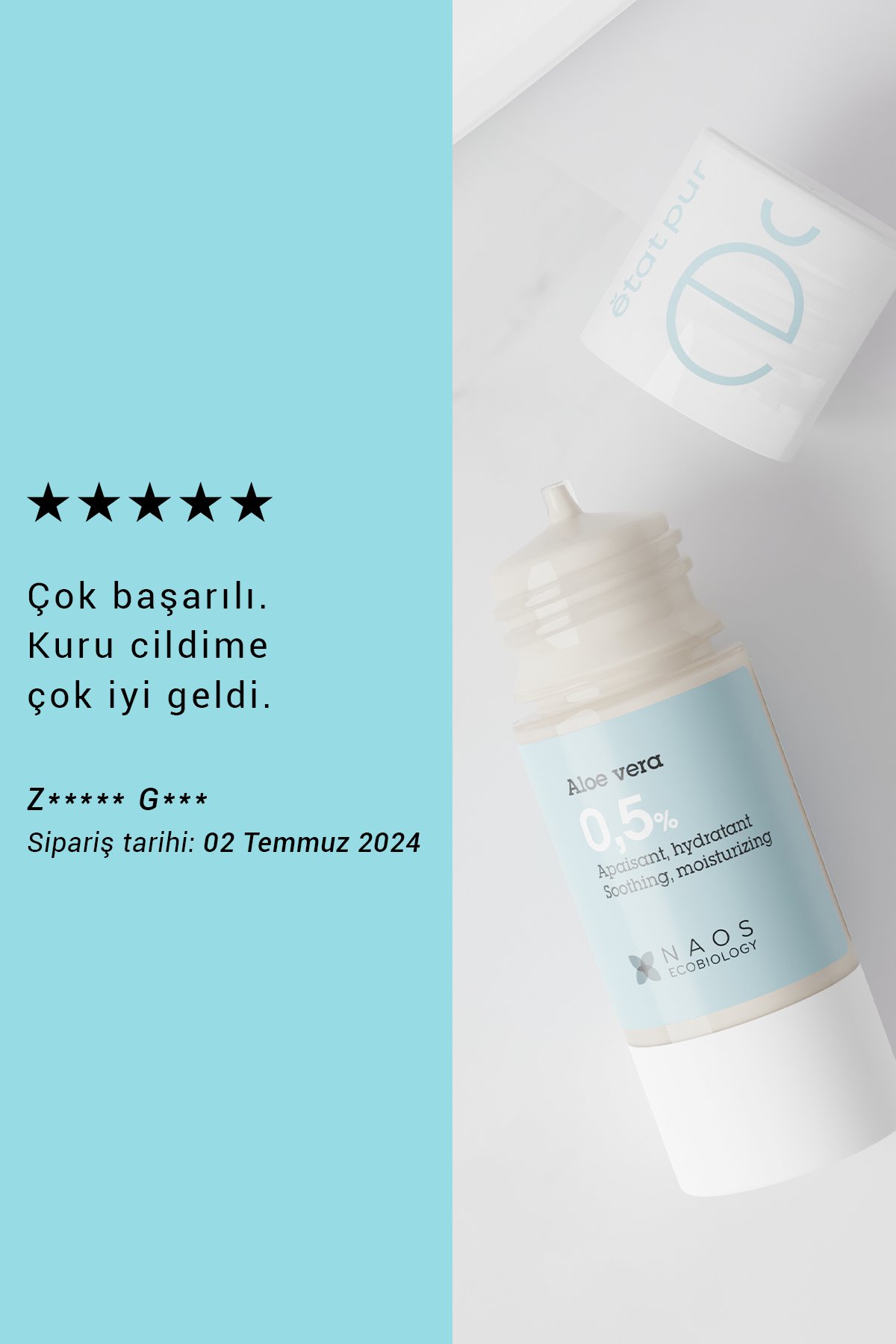 Etat Pur Pure Active Aloe Vera Nemlendirici ve Yattrc Saf Konsantre  Bakm Serumu 15 ml