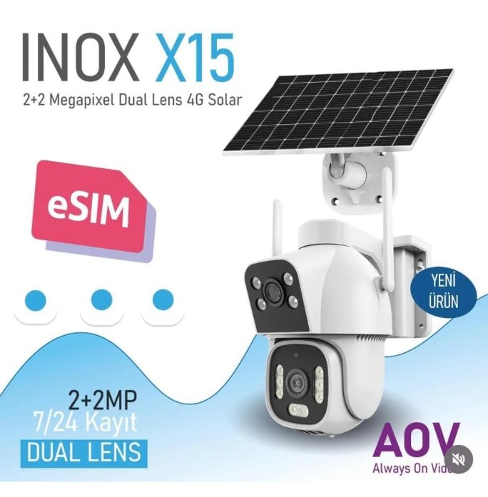 İNOX-X15 DUAL LENS AOV HİEASY 4G PTZ KAMERAKameraİNOX95,20 DB