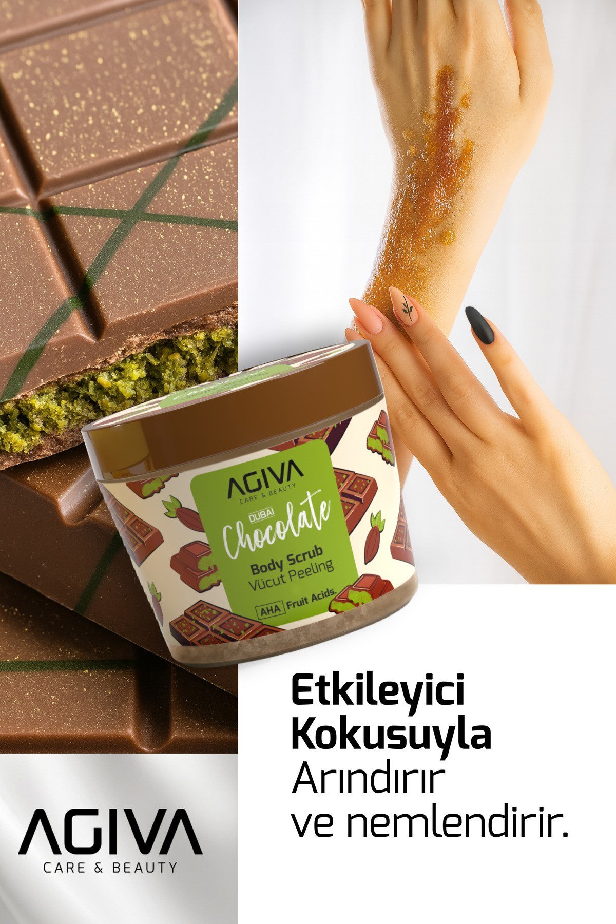 agiva Dubai Çikolatası Arındırıcı Nemlendirici Vücut Peeling