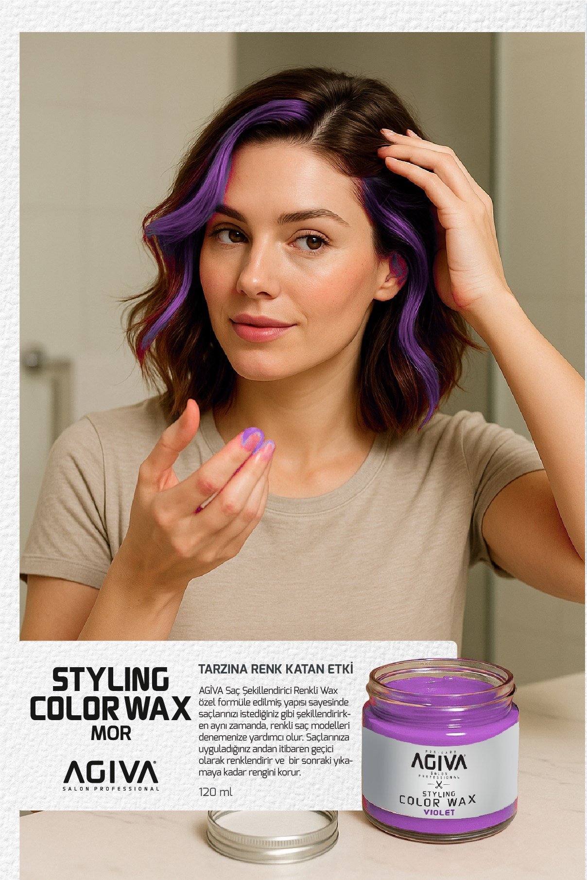 agiva Hairstyling Wax 07 Mor 120 gr