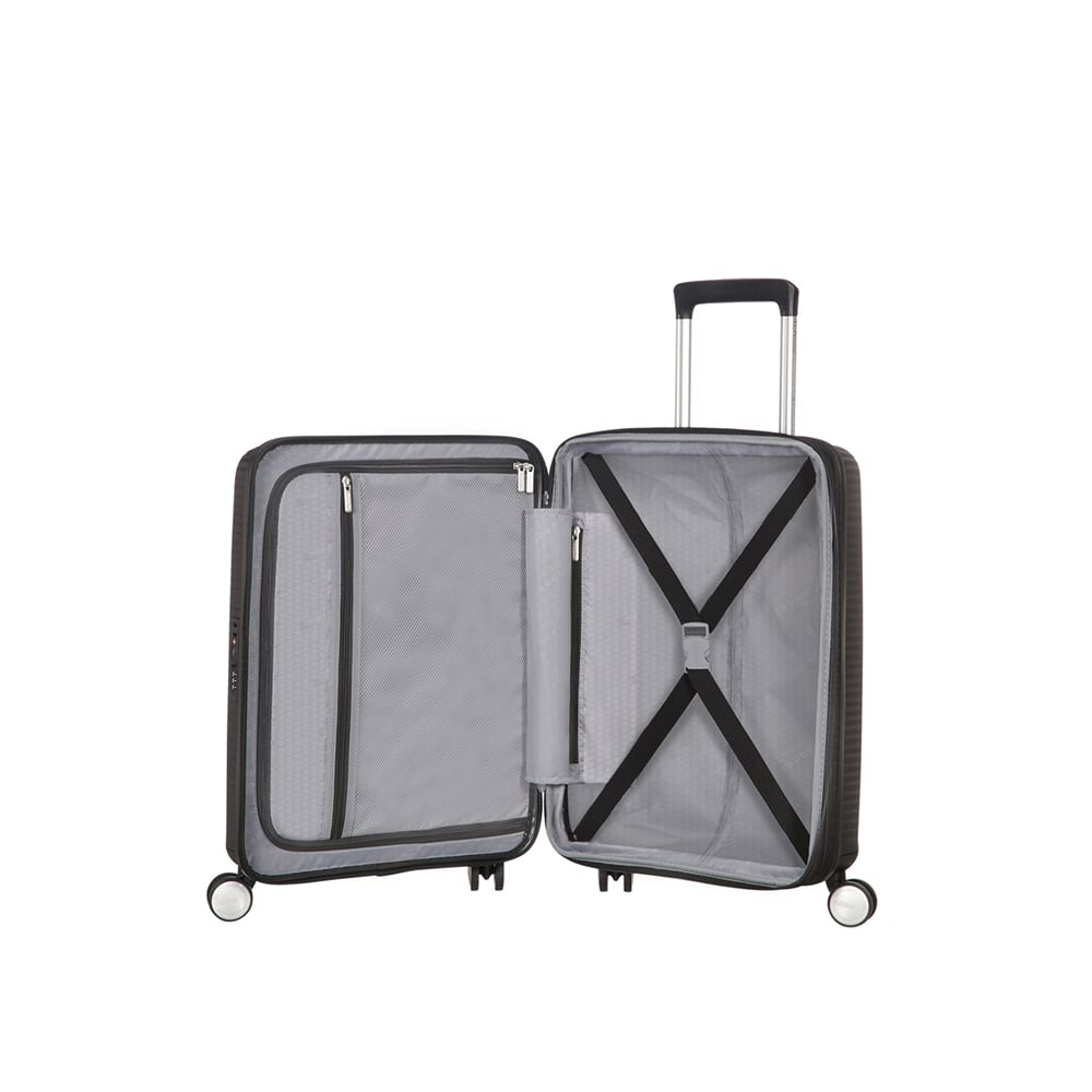 American Tourister Siyah Soundbox - Körüklü 55/20 Kabin Boy Sert