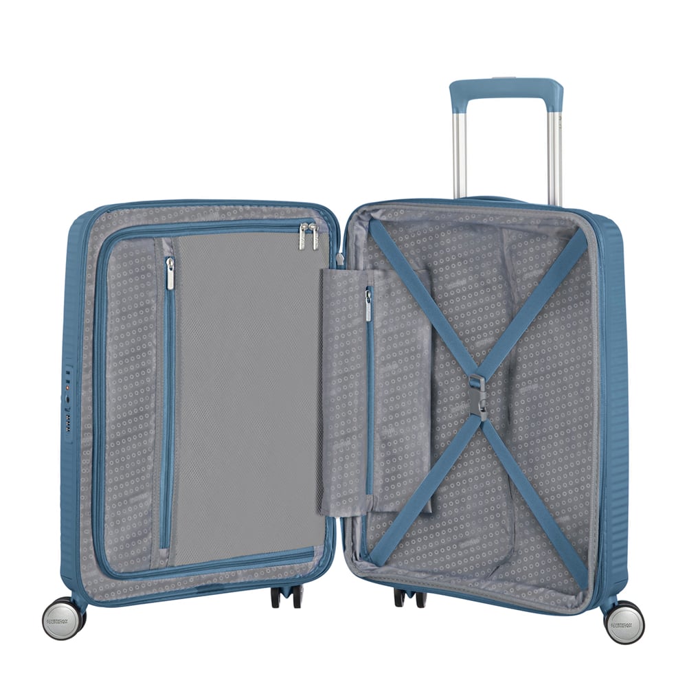 American Tourister Mavi Soundbox - Körüklü 55/20 Kabin Boy Sert
