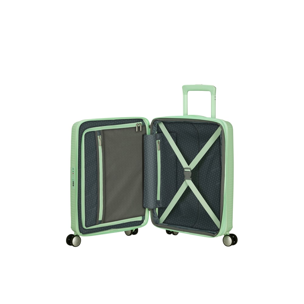 American Tourister Yeşil Soundbox - Körüklü 55/20 Kabin Boy Sert