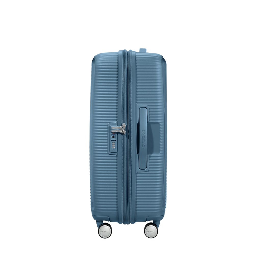 American Tourister Mavi Soundbox - Körüklü 67/24 Orta Boy Sert