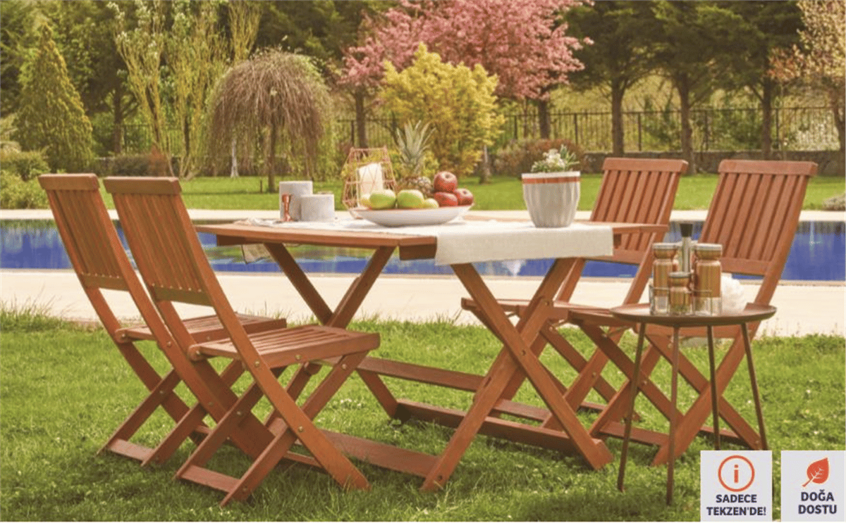 BODRUM SET (4 KOLSUZ SAN+ 1 MASA) MERANTI (KBR)