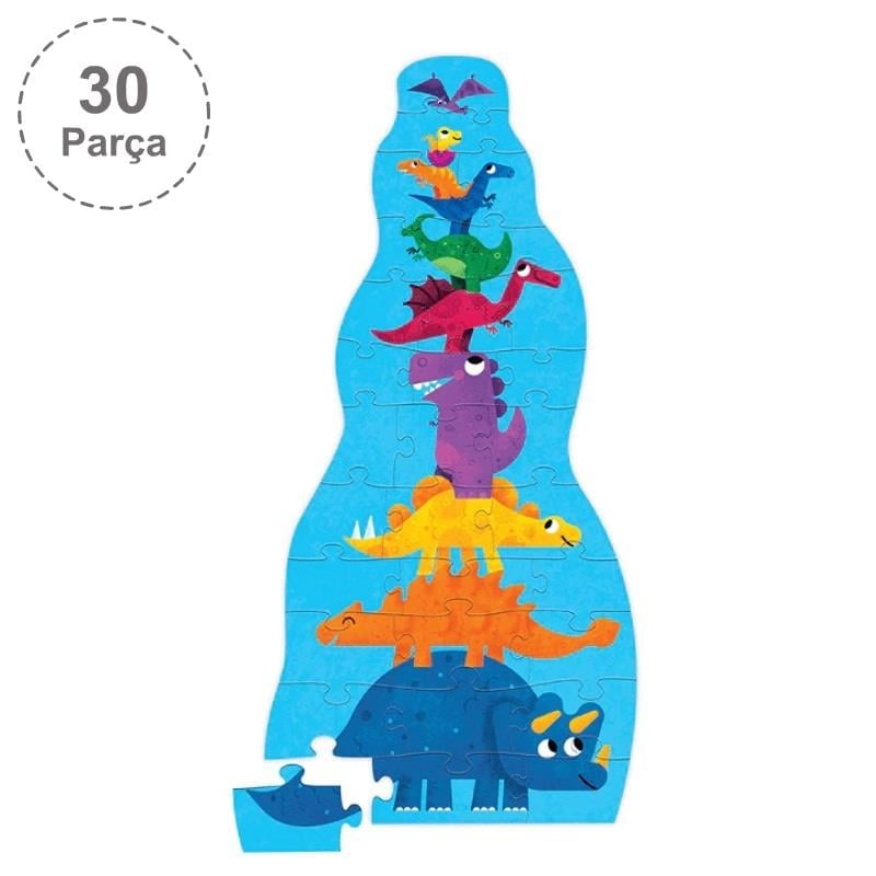 Crocodile Creek Dev Kule Puzzle - 30 Parça - Dinozor | Isabel Abbey