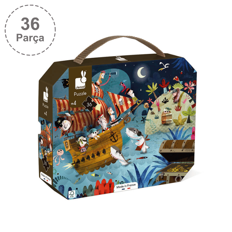 Janod 36 Parça Çantalı Puzzle - Hazine Avı | Isabel Abbey