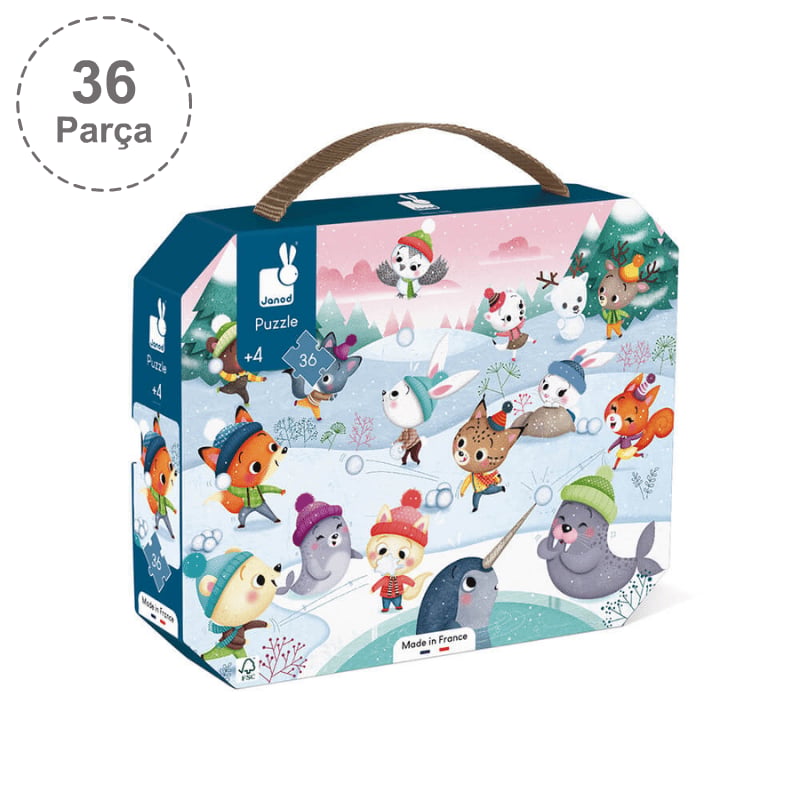 Janod 36 Parça Çantalı Puzzle - Kar Partisi | Isabel Abbey