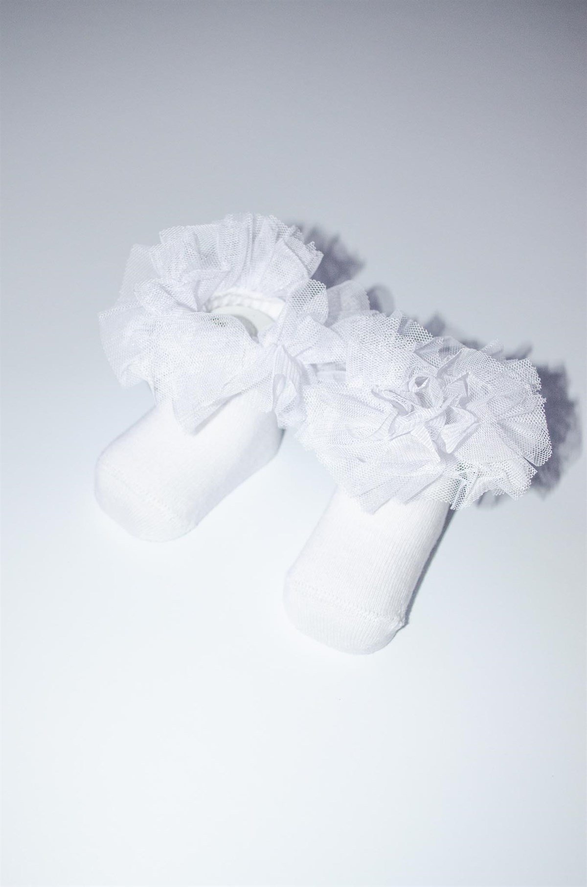 Kız Bebek Beyaz Tüllü Çorap