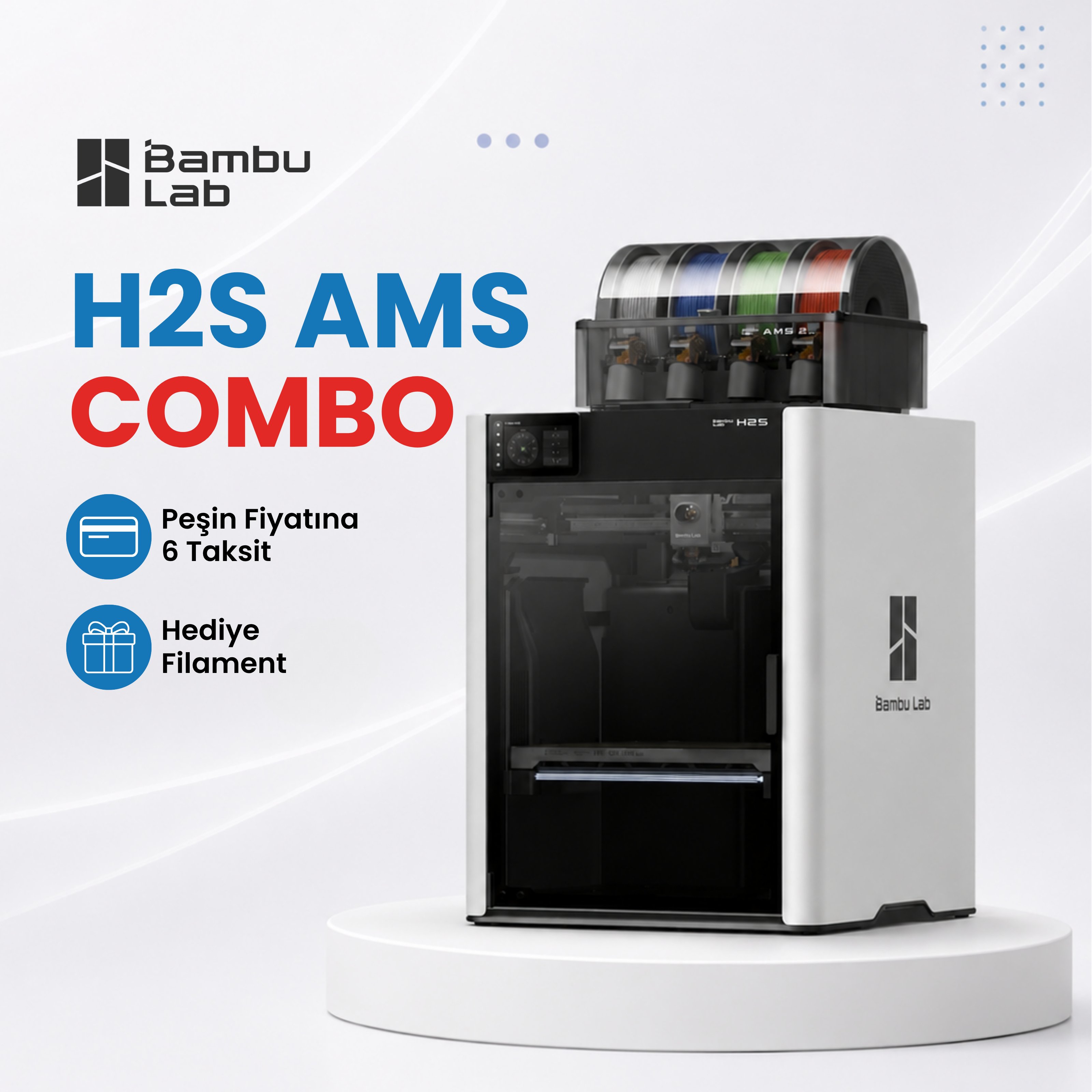 Bambu Lab H2S AMS Combo 3D Yazıcı