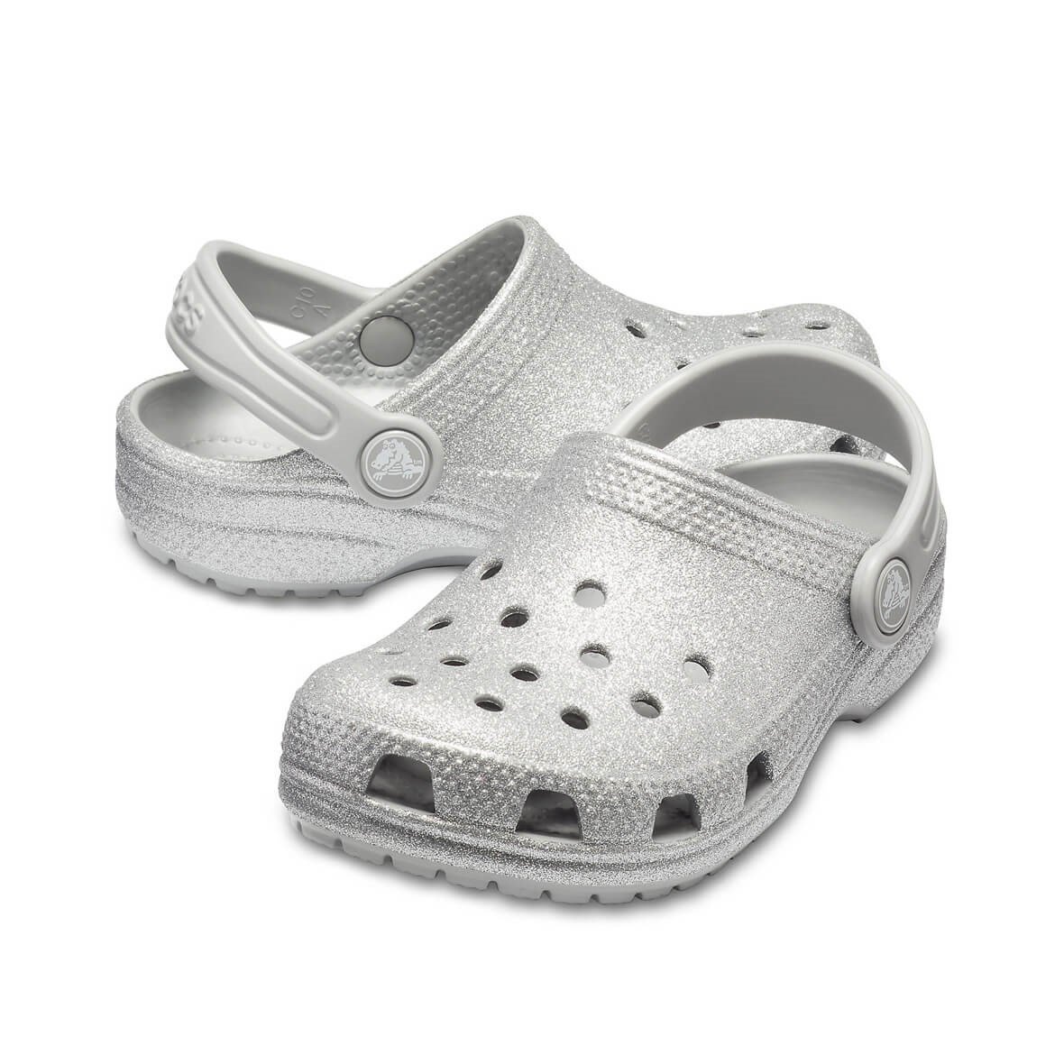 Crocs Classic Glitter Clog K Silver (Gümüş) Çocuk Terlik & Sandalet