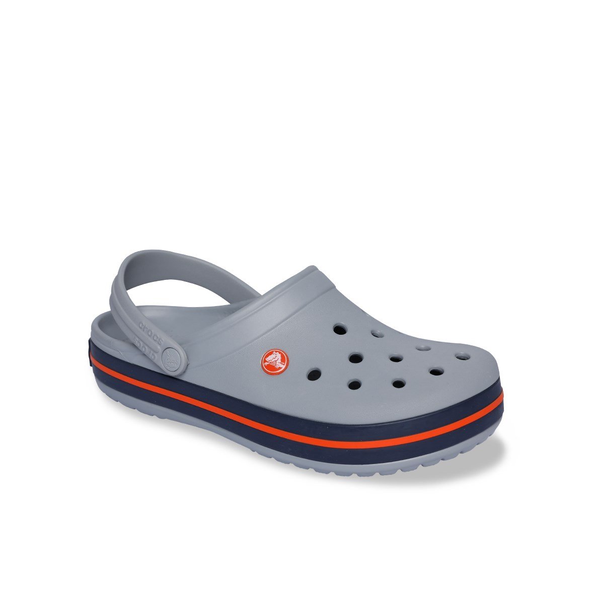 Crocs Crocband Erkek Terlik & Sandalet - Light Grey/Navy (Açık Gri/Lacivert)